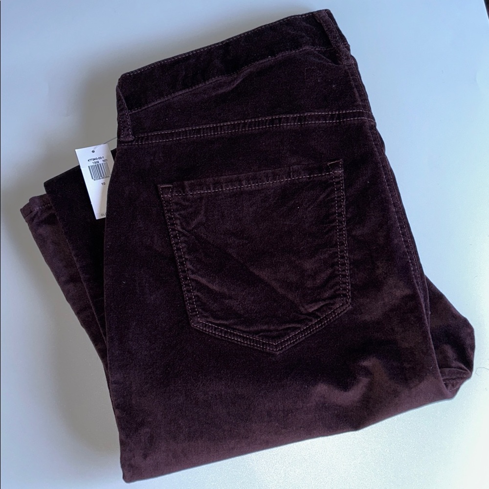 Old Navy Plum Velvet Higher High-Rise Flare Jeans Secret-Smooth Pockets Purple - Picture 13 of 14